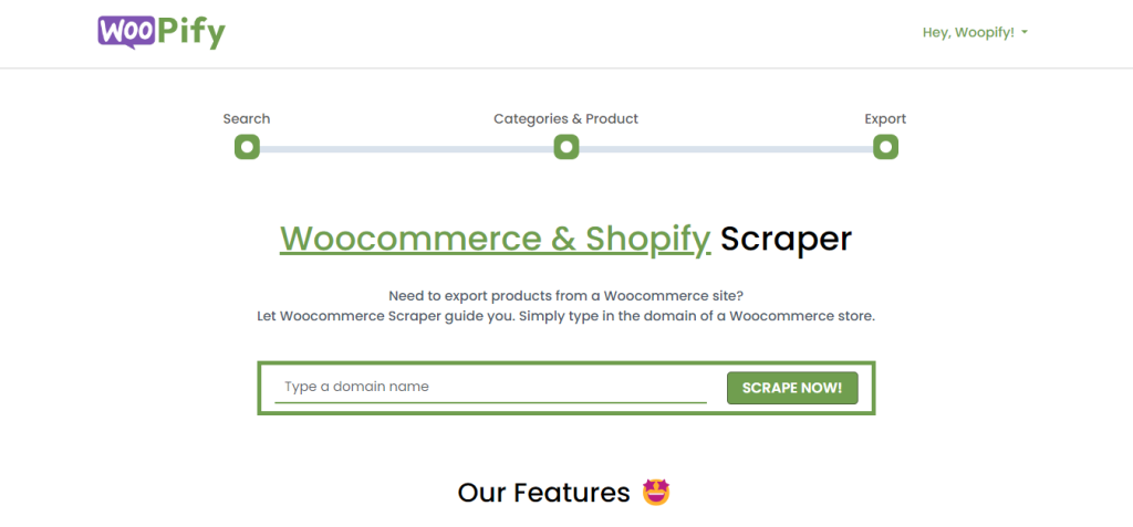 Shopify Scraper Woopify